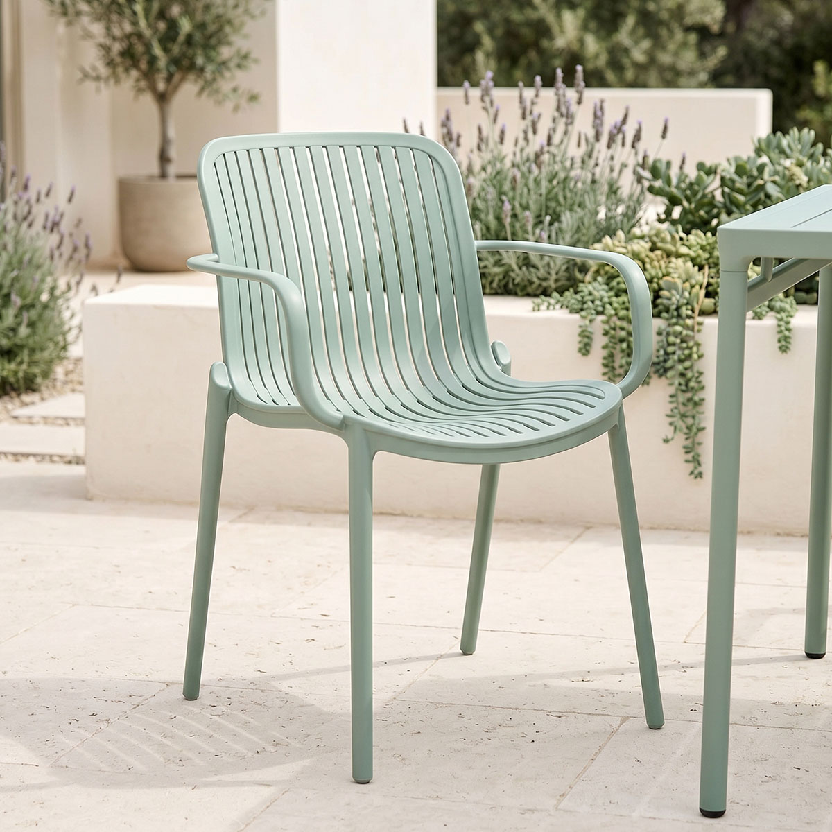 Πολυθρόνα Teragi στοιβαζόμενη pakoworld pp με UV protection μέντα 59x57x82εκ 1