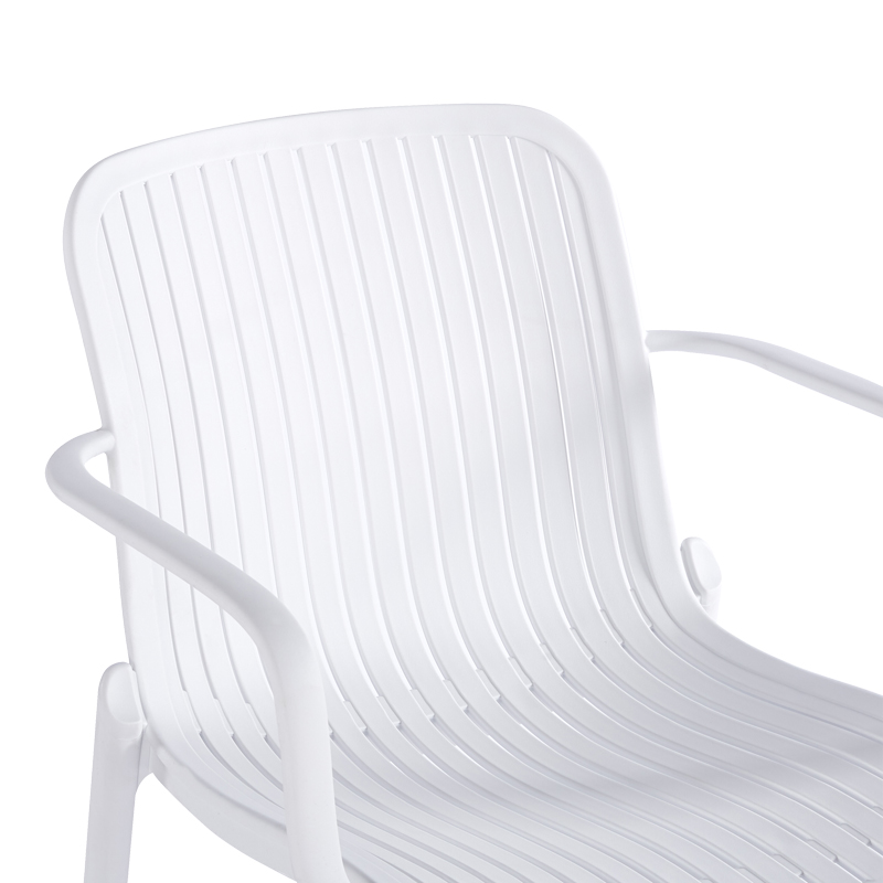 Πολυθρόνα Teragi στοιβαζόμενη pakoworld pp με UV protection λευκή 59x57x82εκ 7
