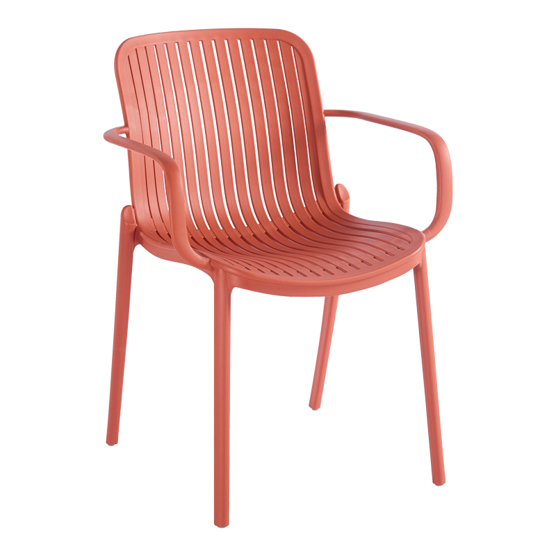 Πολυθρόνα Teragi στοιβαζόμενη pakoworld pp με UV protection terracotta 59x57x82εκ 2
