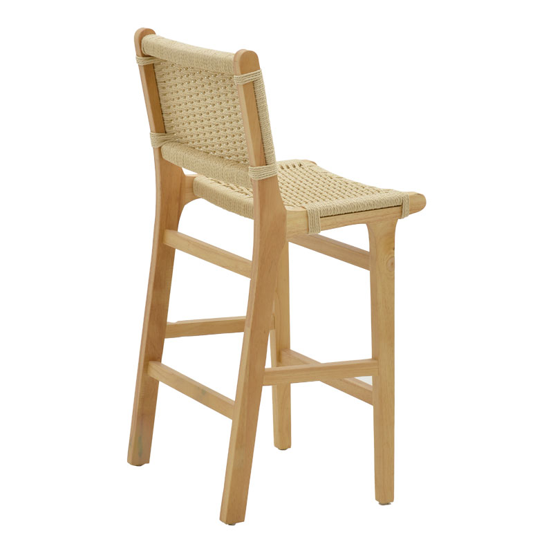 Σκαμπό μπαρ Julien pakoworld rubberwood φυσικό-έδρα φυσικό σχοινί 45x46x95εκ 3