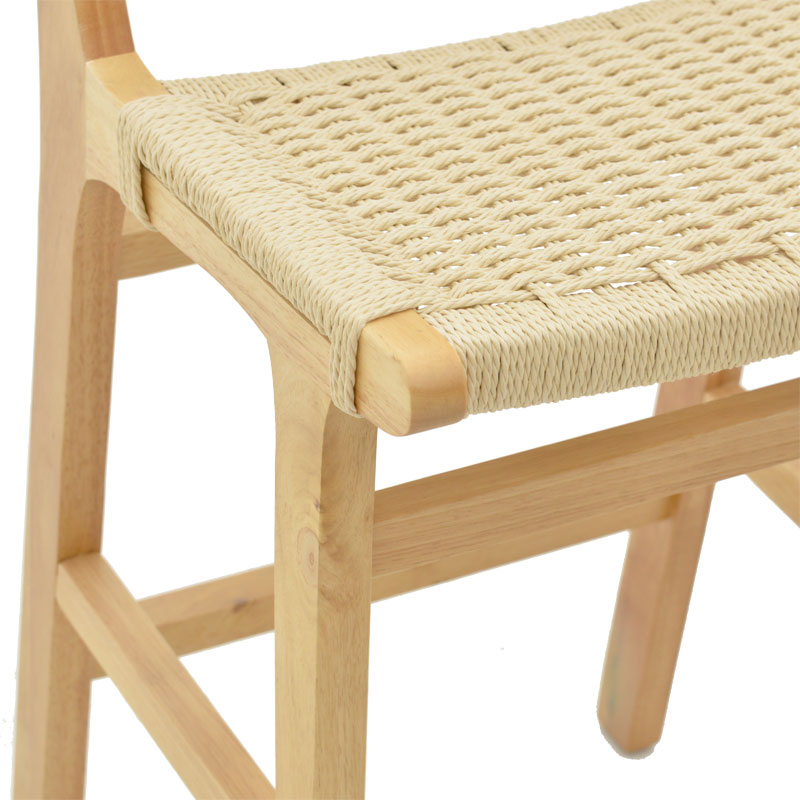 Σκαμπό μπαρ Julien pakoworld rubberwood φυσικό-έδρα φυσικό σχοινί 45x46x95εκ 6