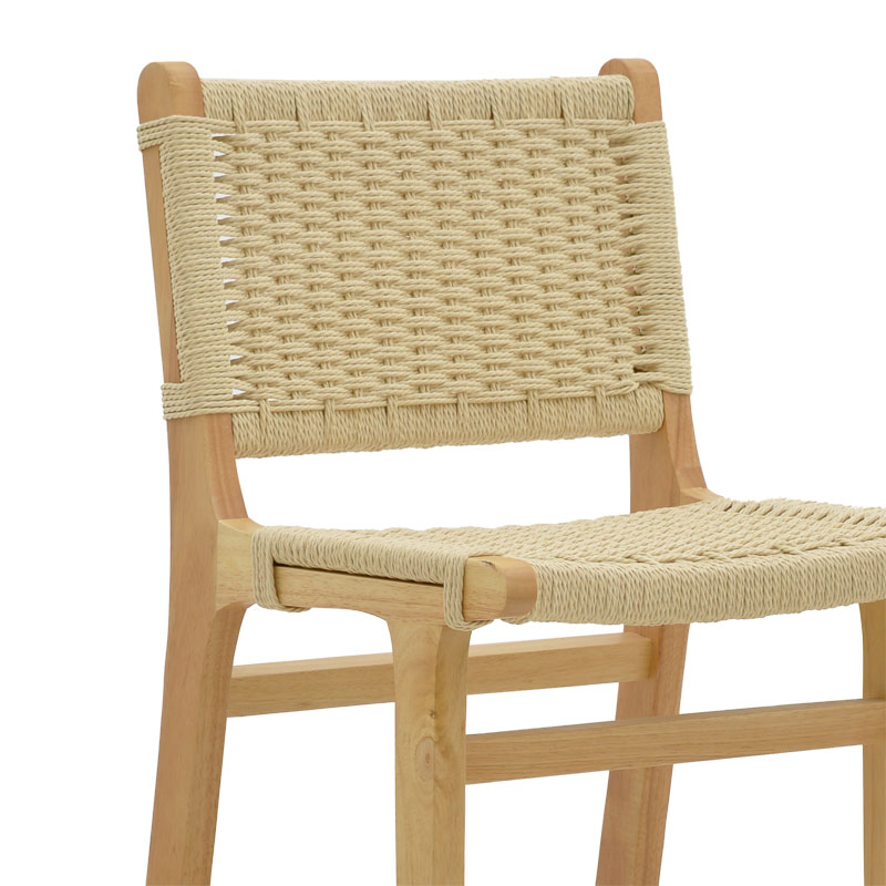 Σκαμπό μπαρ Julien pakoworld rubberwood φυσικό-έδρα φυσικό σχοινί 45x46x95εκ 7