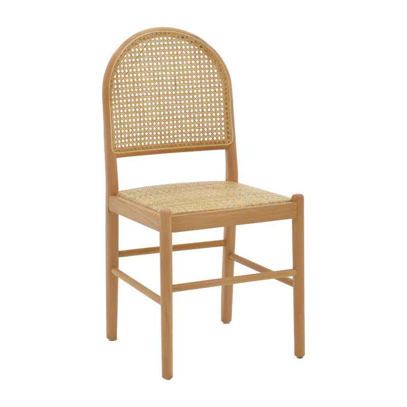 Καρέκλα Alessia pakoworld ξύλο οξιάς-rattan φυσικό 43x44x89εκ 2