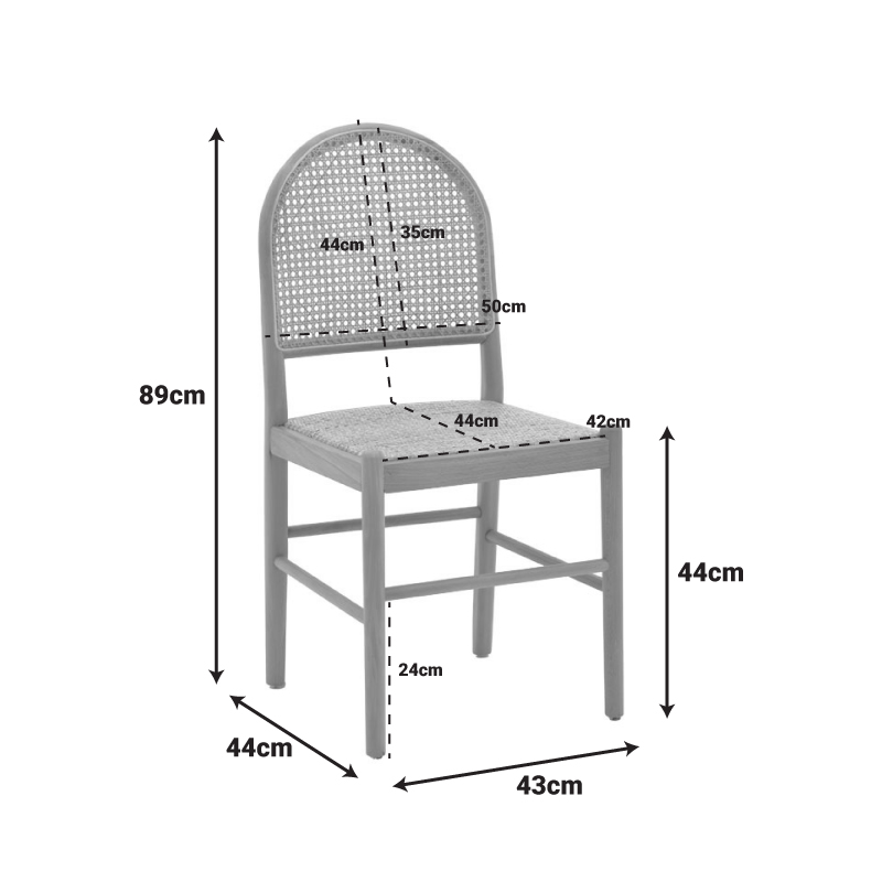 Καρέκλα Alessia pakoworld ξύλο οξιάς-rattan φυσικό 43x44x89εκ 3