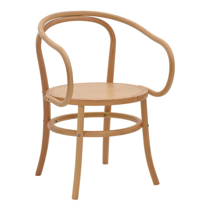 Πολυθρόνα Verfie pakoworld φυσικό ξύλο οξιάς 55x50x83εκ 2