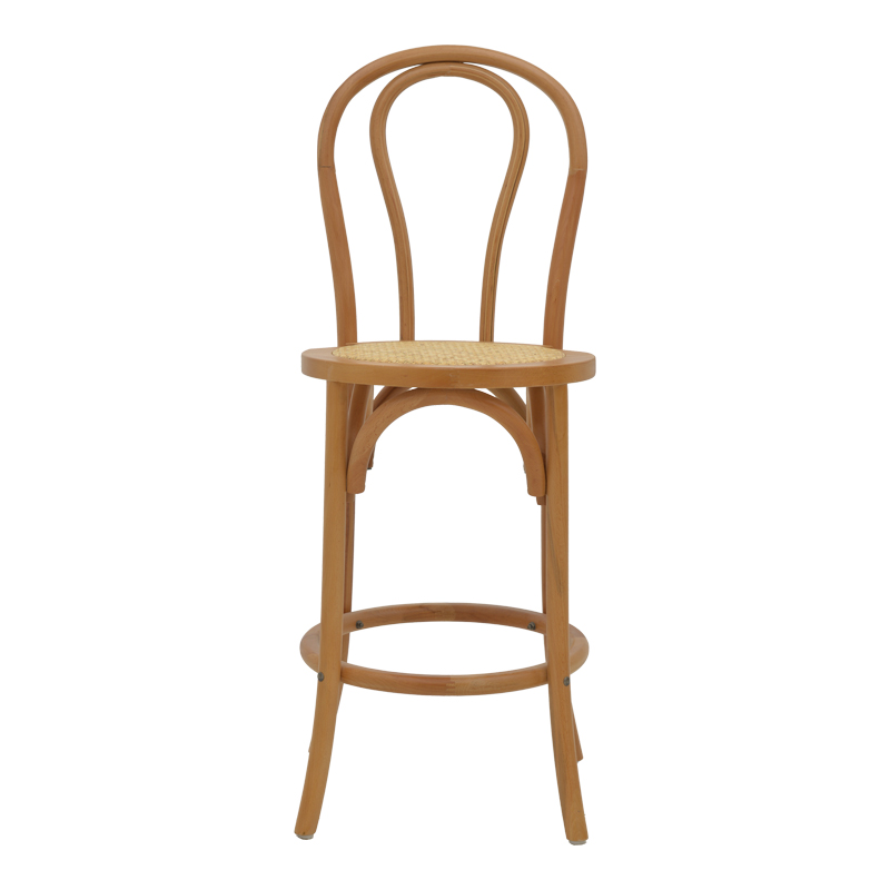 Σκαμπό μπαρ Thonet pakoworld φυσικό ξύλο οξιάς-έδρα φυσικό rattan 41x50x105εκ 4