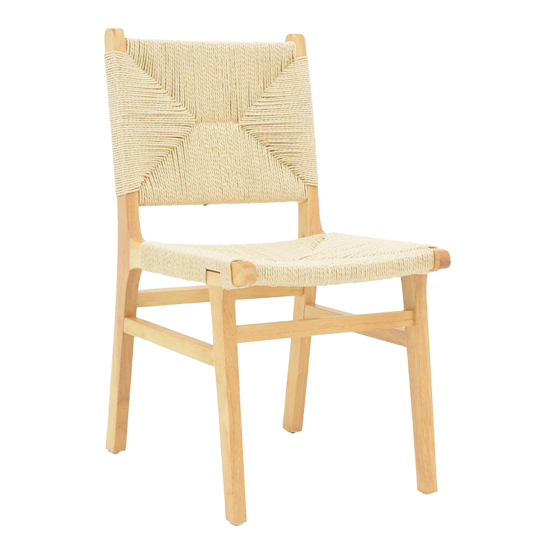 Καρέκλα Arten pakoworld σχοινί-rubberwood σε φυσική απόχρωση 60x55x85εκ 1