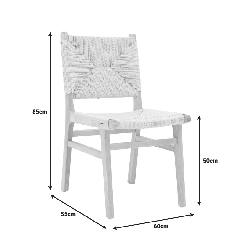 Καρέκλα Arten pakoworld σχοινί-rubberwood σε φυσική απόχρωση 60x55x85εκ 8