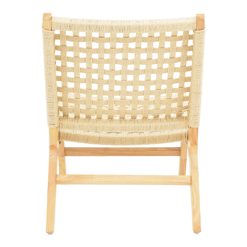Πολυθρόνα Polisin pakoworld σχοινί-rubberwood σε φυσική απόχρωση 55x80x77εκ 5