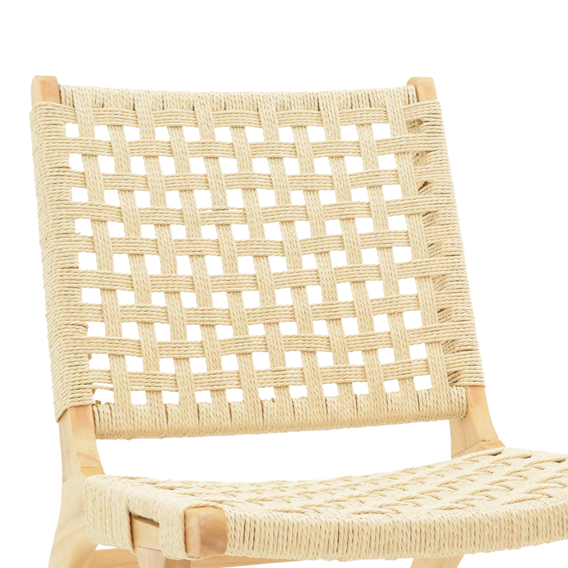 Πολυθρόνα Polisin pakoworld σχοινί-rubberwood σε φυσική απόχρωση 55x80x77εκ 6