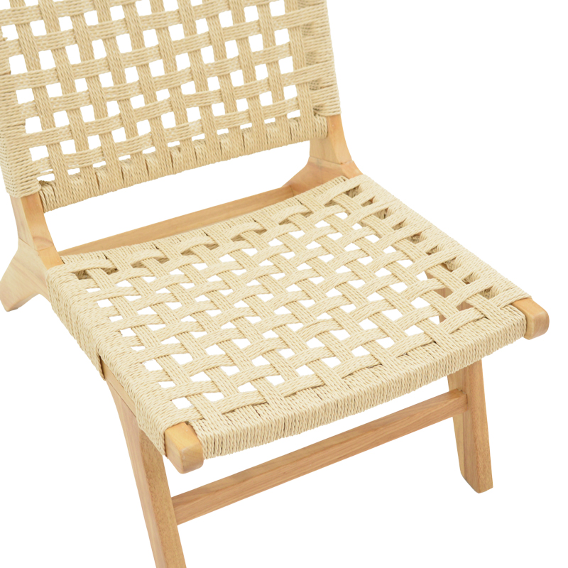 Πολυθρόνα Polisin pakoworld σχοινί-rubberwood σε φυσική απόχρωση 55x80x77εκ 7