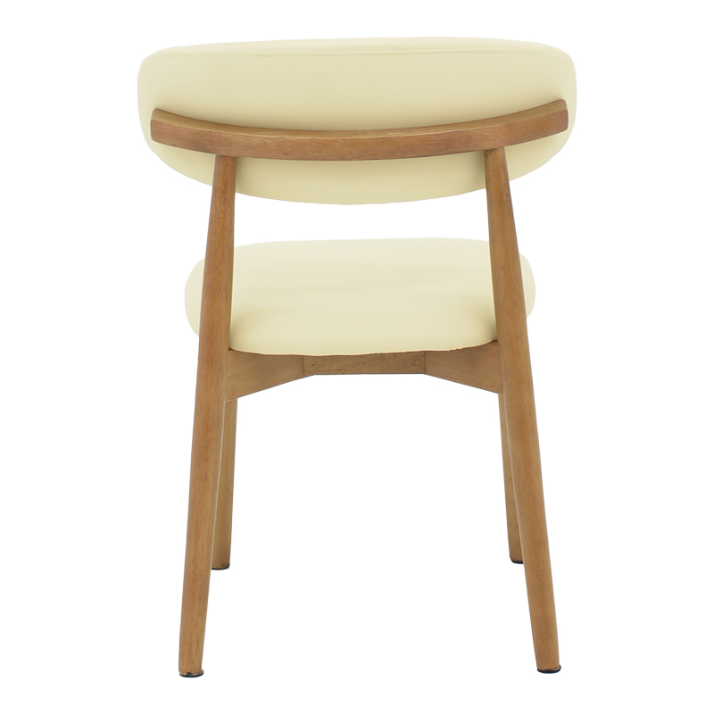 Καρέκλα Ubene pakoworld rubberwood και pu σε καρυδί και μπεζ απόχρωση 46x58x79εκ 5