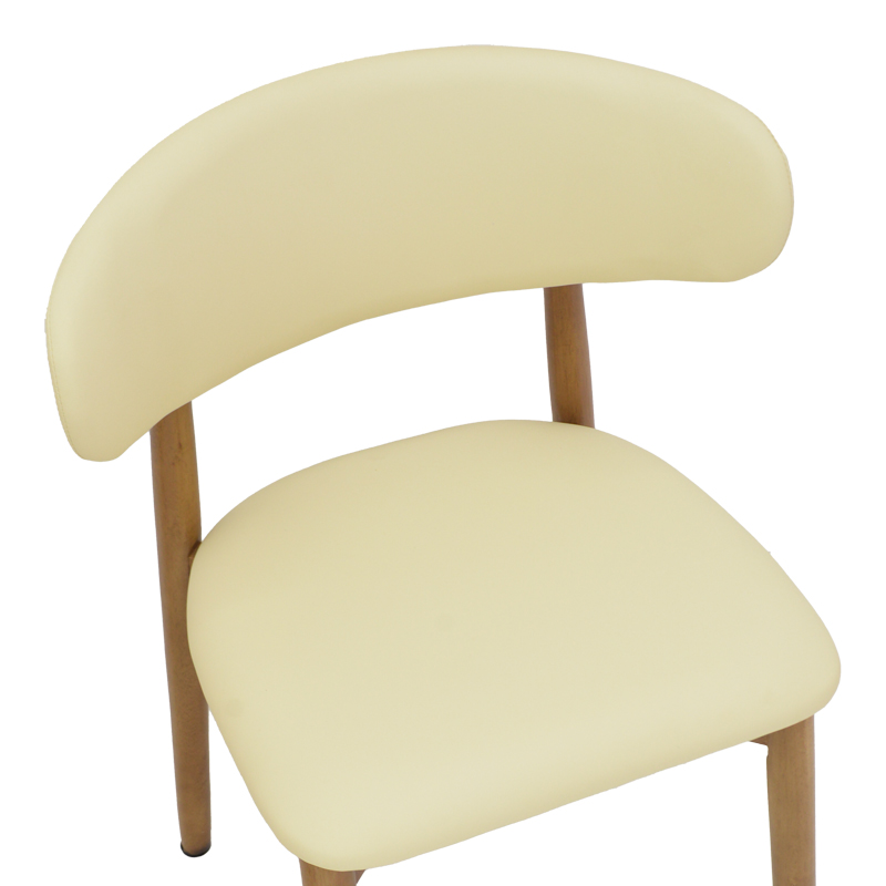 Καρέκλα Ubene pakoworld rubberwood και pu σε καρυδί και μπεζ απόχρωση 46x58x79εκ 7