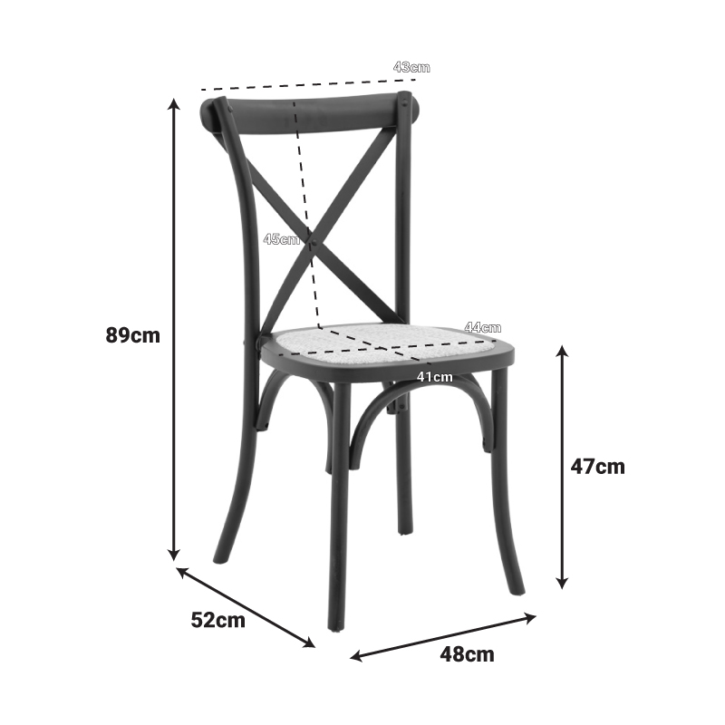 Καρέκλα Dylon pakoworld στοιβαζόμενη ξύλο οξιάς-rattan άβαφη 48x52x89εκ 2