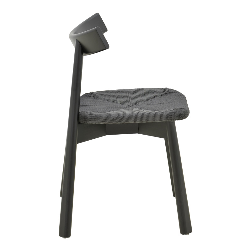 Καρέκλα Clareta pakoworld rubberwood-σχοινί σε μαύρη απόχρωση 53x55x79εκ 4