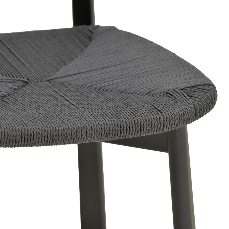 Καρέκλα Clareta pakoworld rubberwood-σχοινί σε μαύρη απόχρωση 53x55x79εκ 8