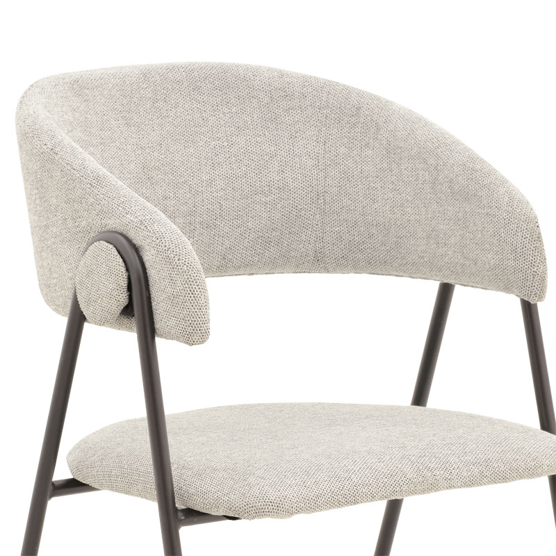 Καρέκλα Rachele pakoworld ανοιχτό γκρι ύφασμα-πόδι μαύρο μέταλλο 52x53x83εκ 8