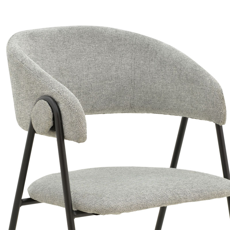 Καρέκλα Rachele pakoworld γκρι ύφασμα-πόδι μαύρο μέταλλο 52x53x83εκ 8