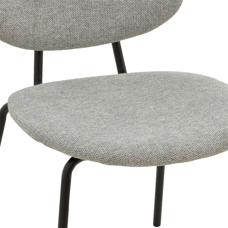 Καρέκλα Pietro pakoworld γκρι ύφασμα-πόδι μαύρο μέταλλο 50x53x83εκ 5