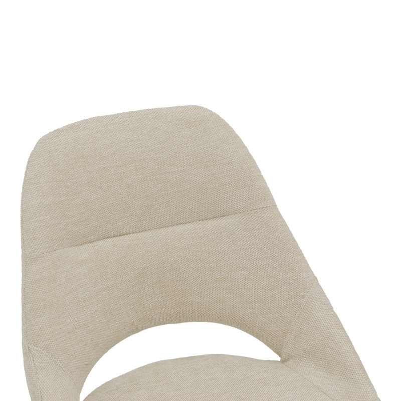 Καρέκλα Luciano pakoworld ύφασμα σε κρεμ απόχρωση και μαύρο μεταλλικό πόδι περιστρεφόμενη 52x58x86εκ 5