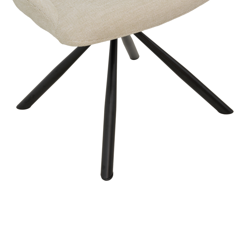 Καρέκλα Luciano pakoworld ύφασμα σε κρεμ απόχρωση και μαύρο μεταλλικό πόδι περιστρεφόμενη 52x58x86εκ 7