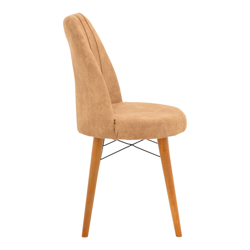 Καρέκλα Nevis I pakoworld antique καφέ ύφασμα-καρυδί πόδι 3