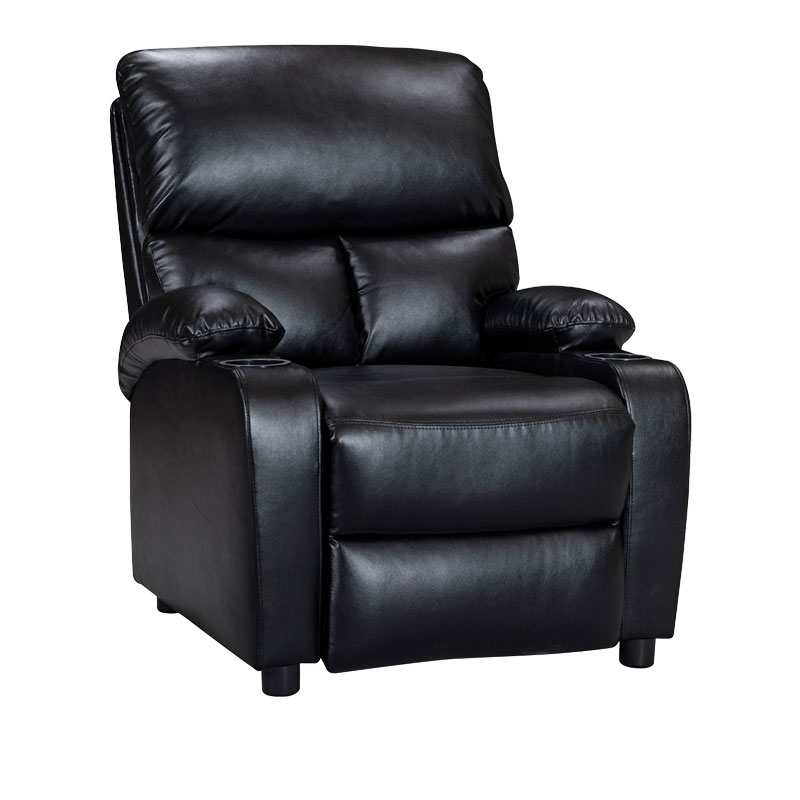 Πολυθρόνα relax με ποτηροθήκη Gartia pakoworld μαύρο pu 79x94x102εκ 1