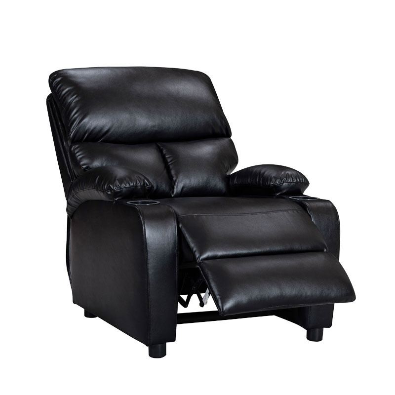 Πολυθρόνα relax με ποτηροθήκη Gartia pakoworld μαύρο pu 79x94x102εκ 2