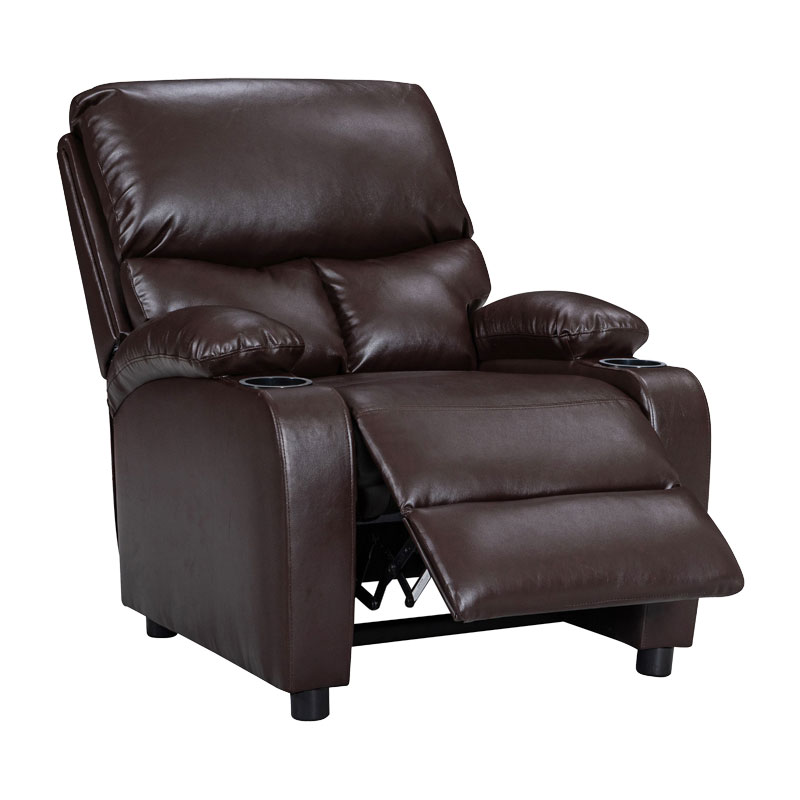 Πολυθρόνα relax με ποτηροθήκη Gartia pakoworld καφέ PU 79x94x102εκ 2