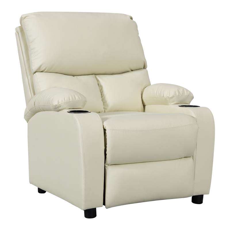Πολυθρόνα relax με ποτηροθήκη Gartia pakoworld pu σε κρεμ απόχρωση 79x94x102εκ 1