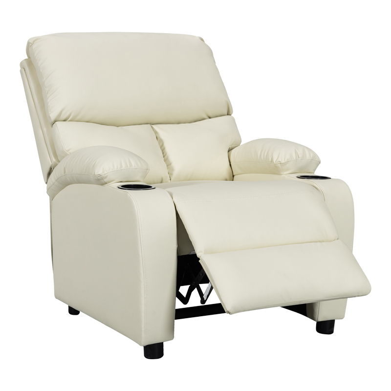 Πολυθρόνα relax με ποτηροθήκη Gartia pakoworld pu σε κρεμ απόχρωση 79x94x102εκ 3