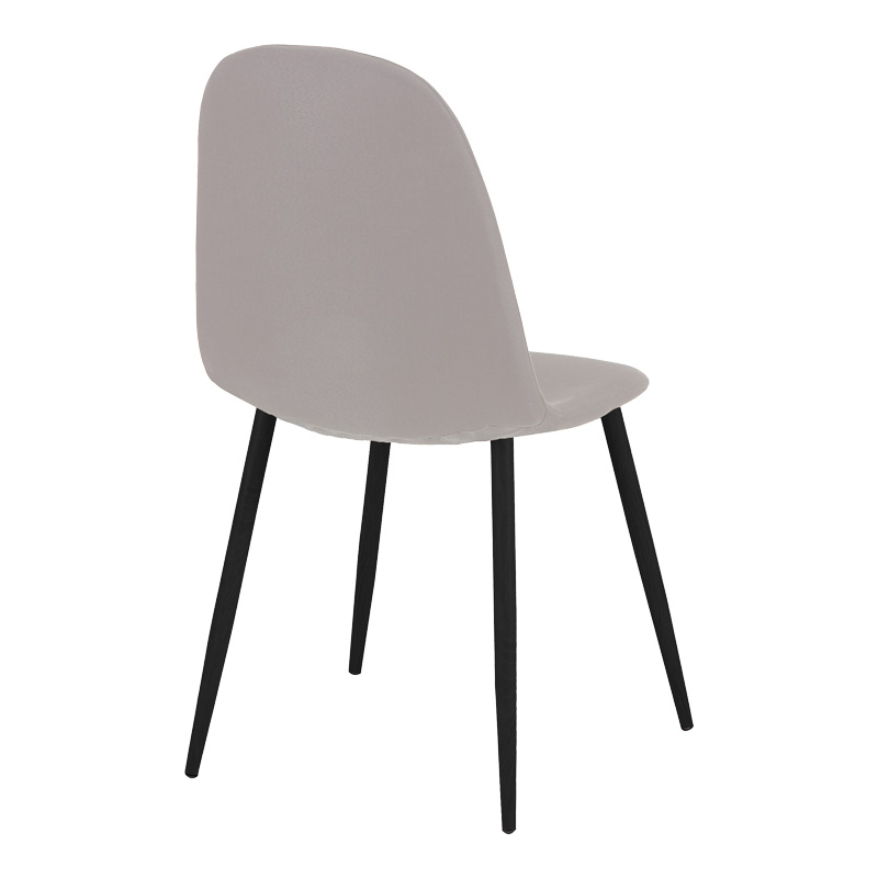 Καρέκλα Bella pakoworld ύφασμα σε γκρι με πόδι μαύρο μέταλλο 43.5x52x89εκ 2