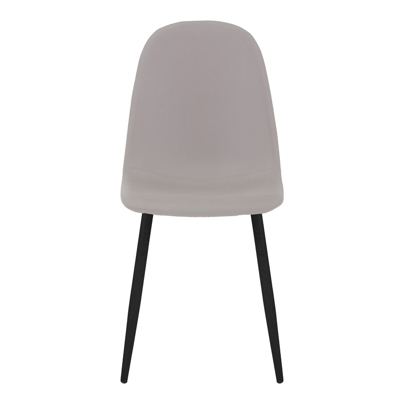 Καρέκλα Bella pakoworld ύφασμα σε γκρι με πόδι μαύρο μέταλλο 43.5x52x89εκ 4