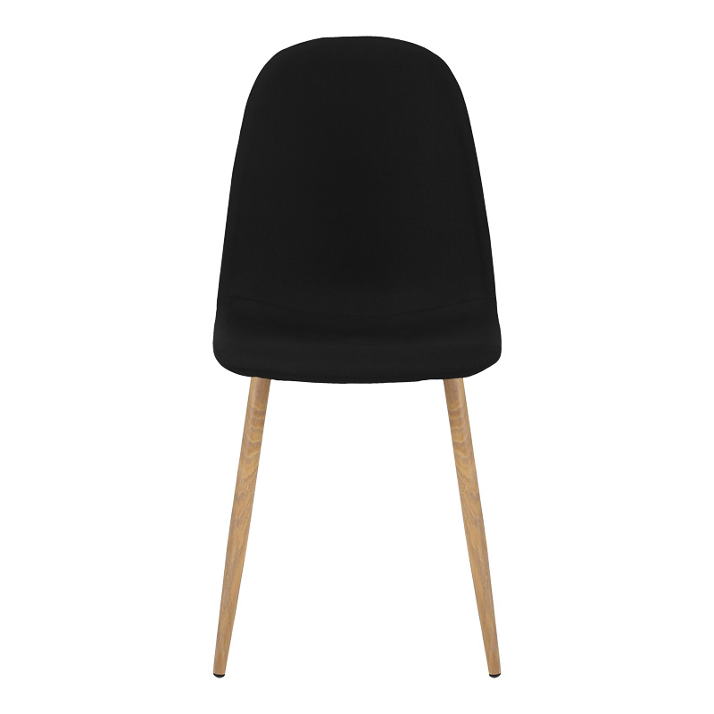 Καρέκλα Bella pakoworld μαύρο ύφασμα με πόδι μέταλλο σε φυσική απόχρωση 43.5x52x89εκ 4