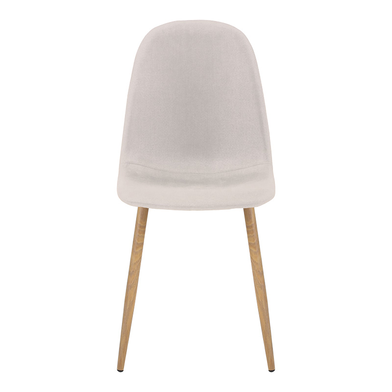 Καρέκλα Bella pakoworld ανοιχτό γκρι ύφασμα με πόδι μέταλλο σε φυσική απόχρωση 43.5x52x89εκ 4