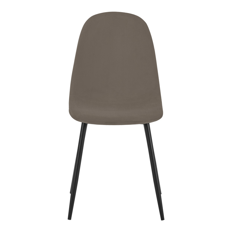 Καρέκλα Bella pakoworld γκρι-καφέ βελούδο με πόδι μαύρο μέταλλο 43.5x52x89εκ 4