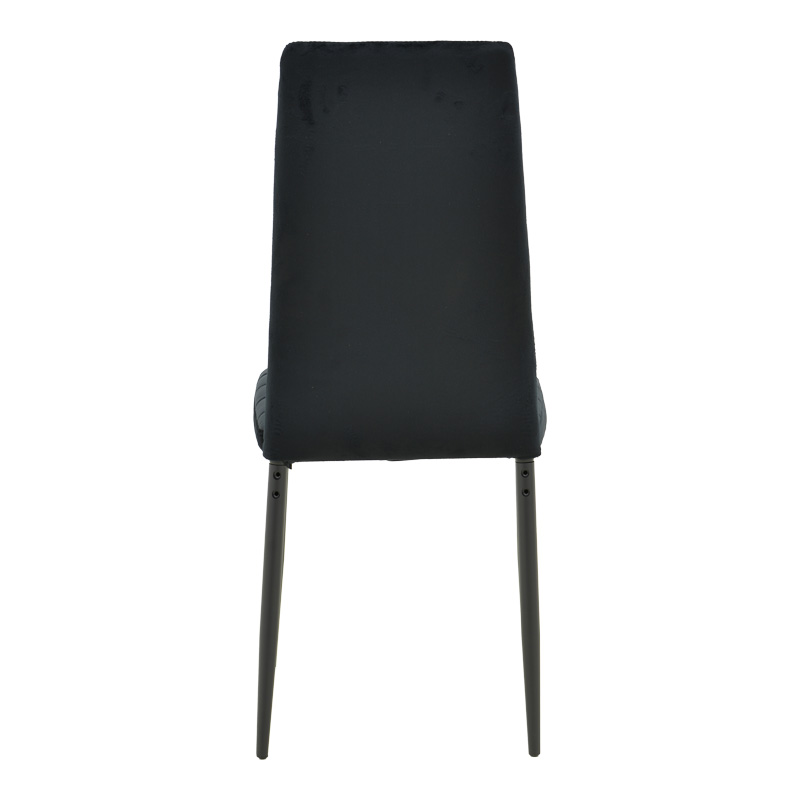 Καρέκλα Parker pakoworld βελούδο σε μαύρη απόχρωση με μαύρα μεταλλικά πόδια 39.5x48x95εκ 5