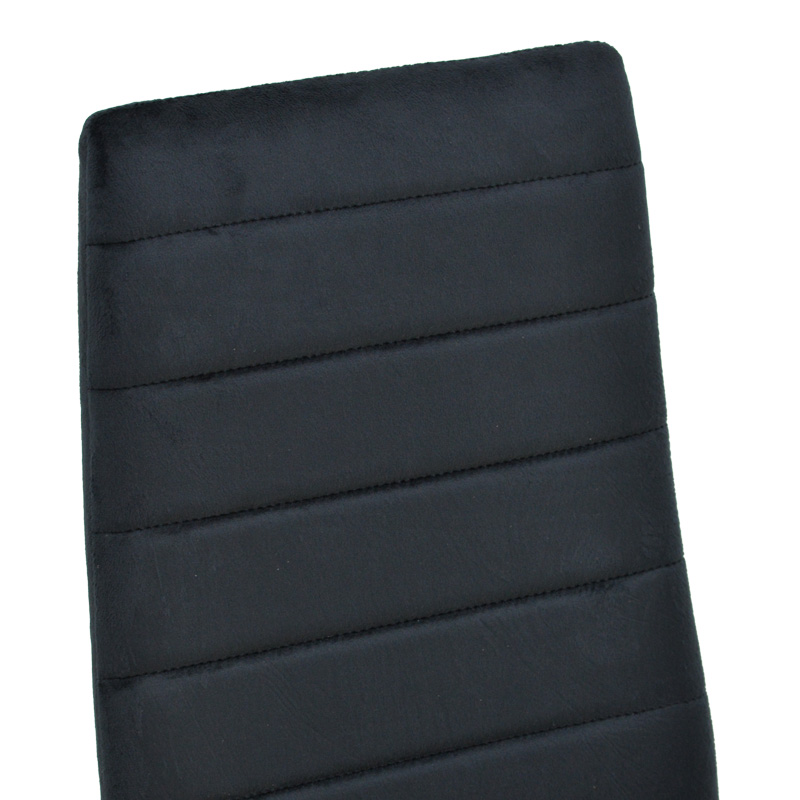 Καρέκλα Parker pakoworld βελούδο σε μαύρη απόχρωση με μαύρα μεταλλικά πόδια 39.5x48x95εκ 6