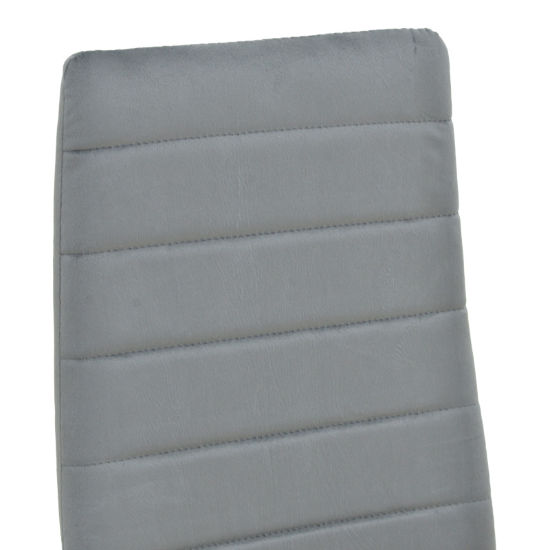 Καρέκλα Parker pakoworld βελούδο σε γκρι απόχρωση με μαύρα μεταλλικά πόδια 39.5x48x95εκ 6