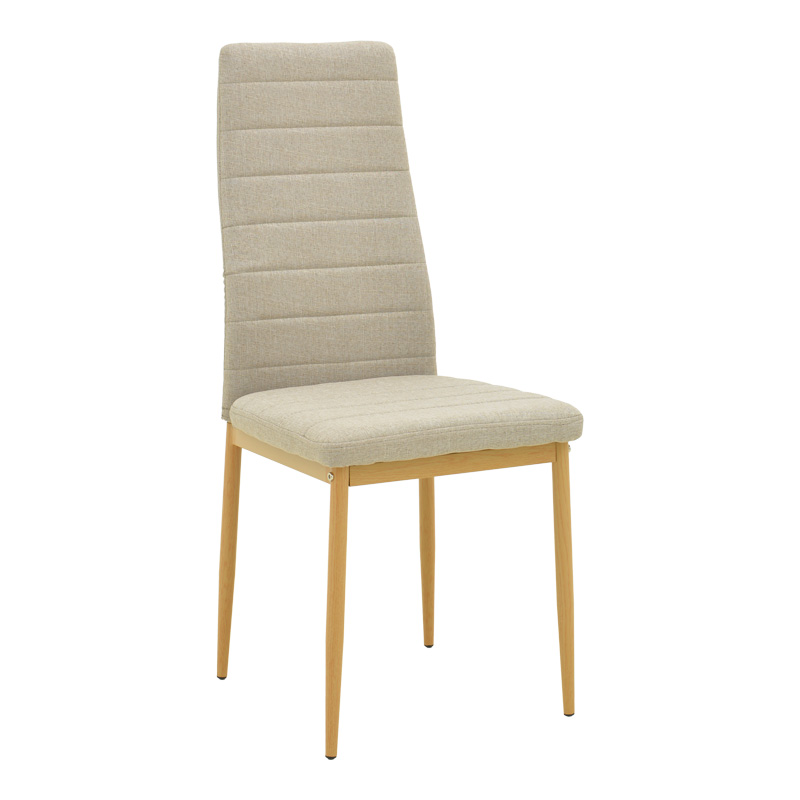 Καρέκλα Parker pakoworld μπεζ ύφασμα με μεταλλικά πόδια σε φυσική απόχρωση 39.5x48x95εκ 1