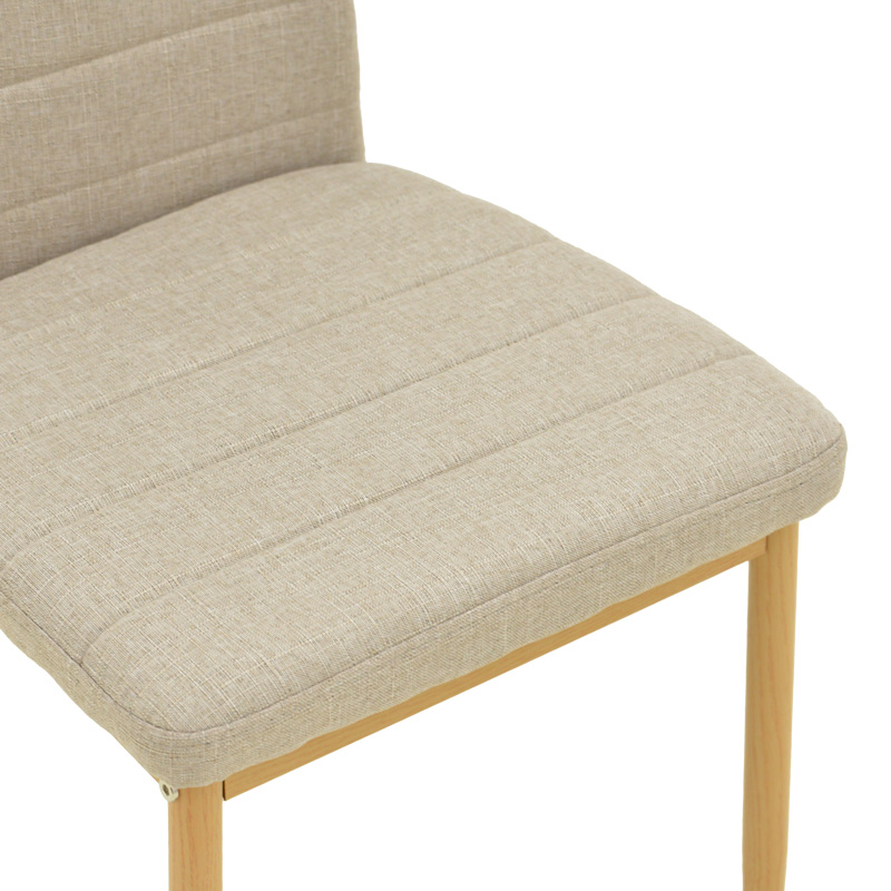 Καρέκλα Parker pakoworld μπεζ ύφασμα με μεταλλικά πόδια σε φυσική απόχρωση 39.5x48x95εκ 7