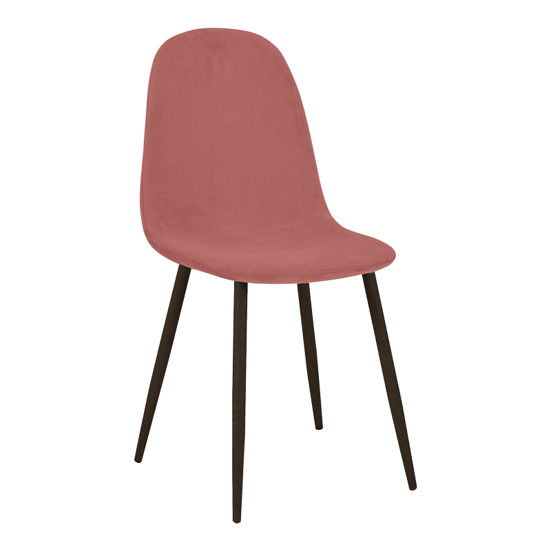 Καρέκλα Bella pakoworld σάπιο μήλο βελούδο με μεταλλικό μαύρο πόδι 43.5x52x89εκ 1
