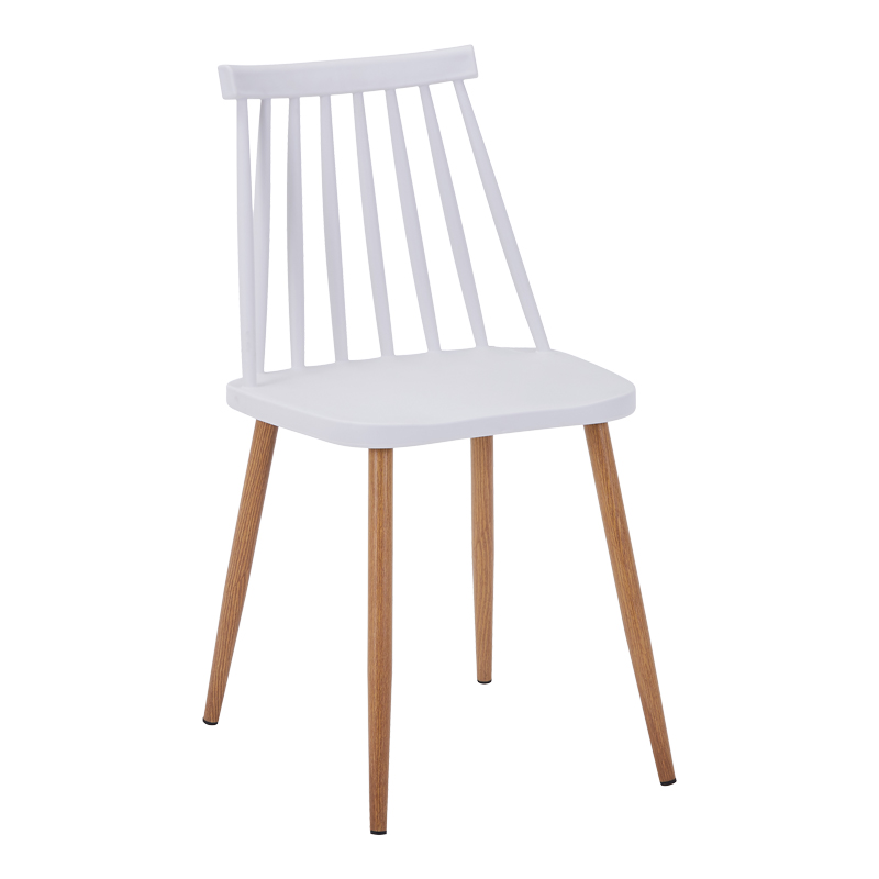 Καρέκλα Aurora pakoworld λευκό pp-φυσικό μεταλλικό πόδι 42x49.5x77εκ 1