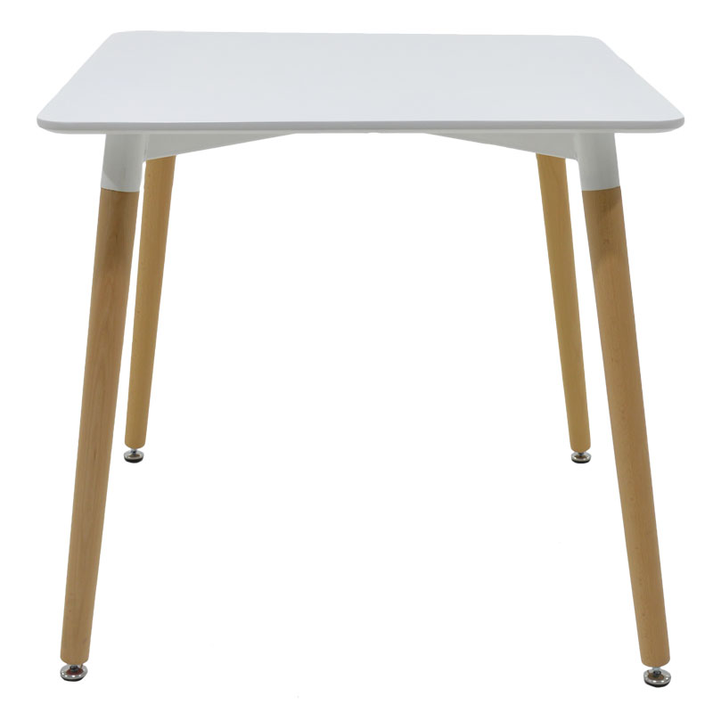 Τραπέζι Natali pakoworld MDF λευκό-πόδια φυσικό 80x80x76εκ 3