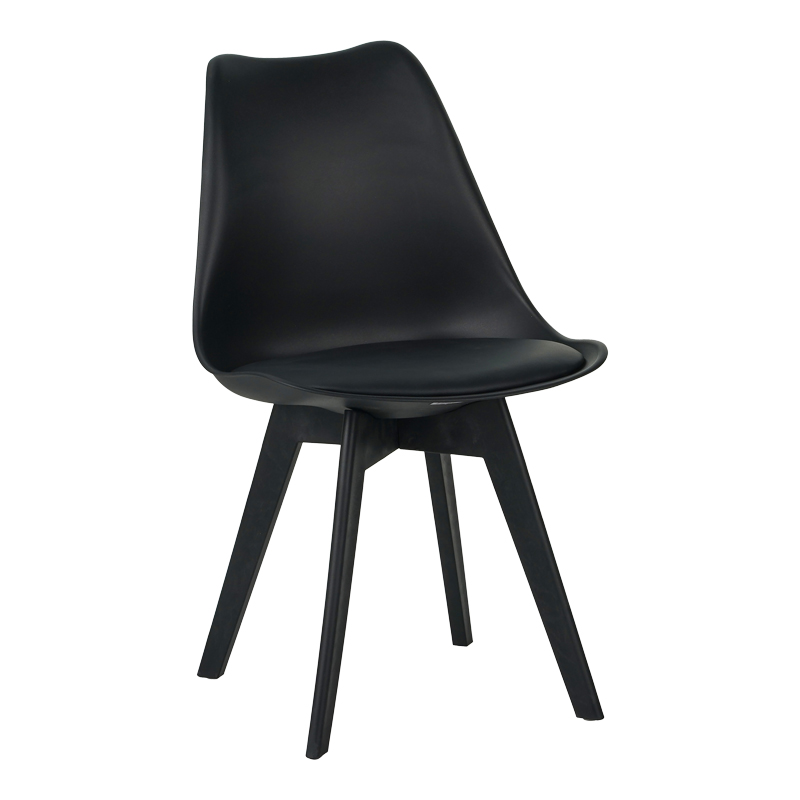 Καρέκλα Gaston I pakoworld PP-PU σε μαύρη απόχρωση 48.5x53.5x81.5εκ 1