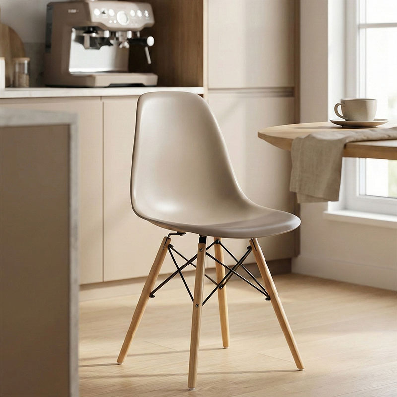 Καρέκλα Julita pakoworld PP cappuccino με φυσικό πόδι 46x52x80εκ 2