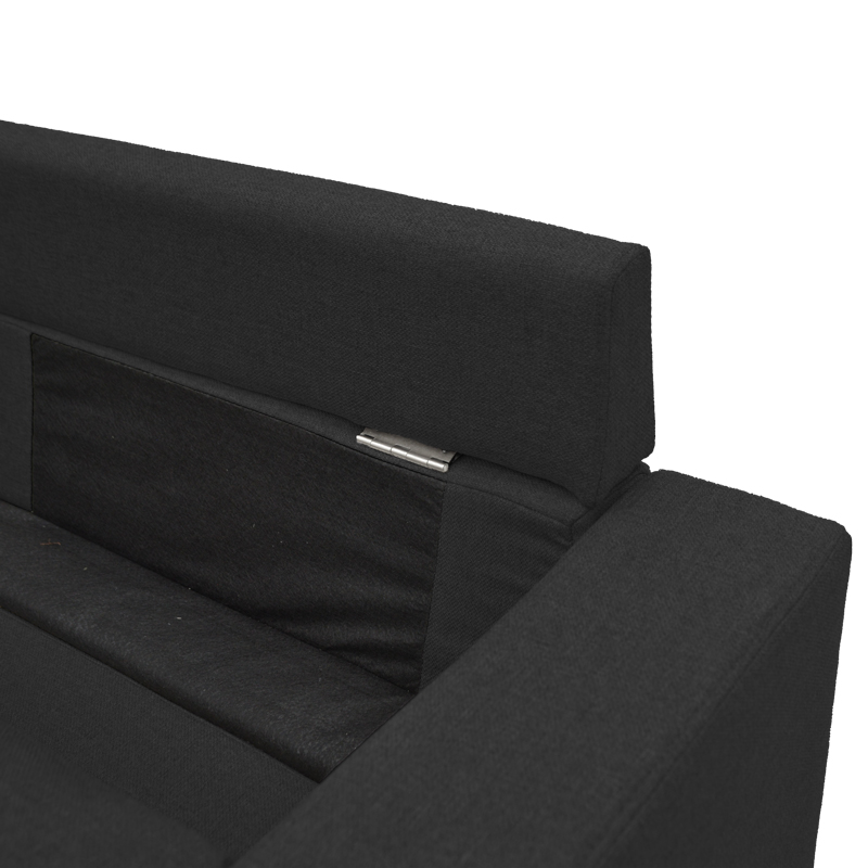 Γωνιακός καναπές αναστρέψιμος Maneli pakoworld ύφασμα μαύρο 196x138/77x82εκ 7