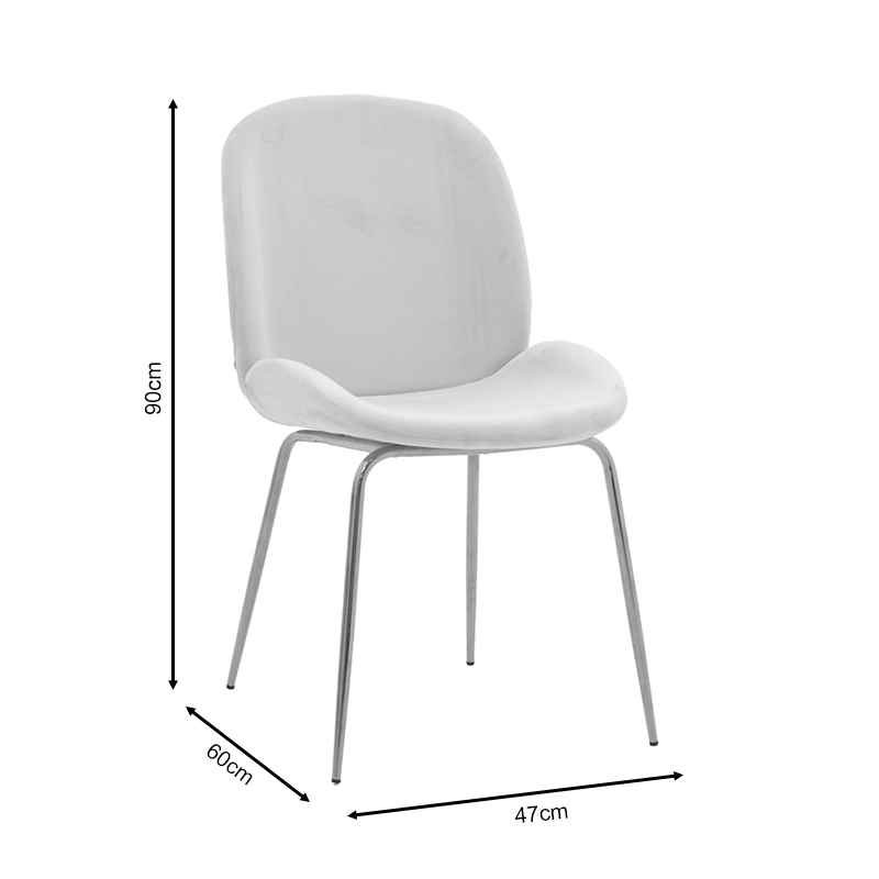 Καρέκλα Maley pakoworld ιβαουάρ βελούδο-πόδι χρυσό μέταλλο 47x60x90εκ 8