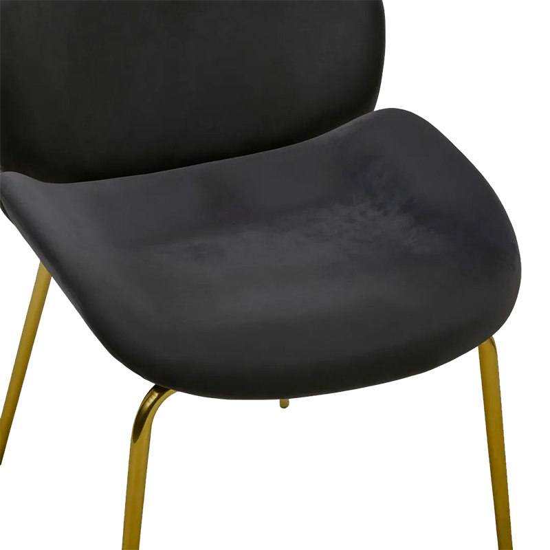 Καρέκλα Maley pakoworld ανθρακί βελούδο-πόδι χρυσό μέταλλο 47x60x90εκ 8