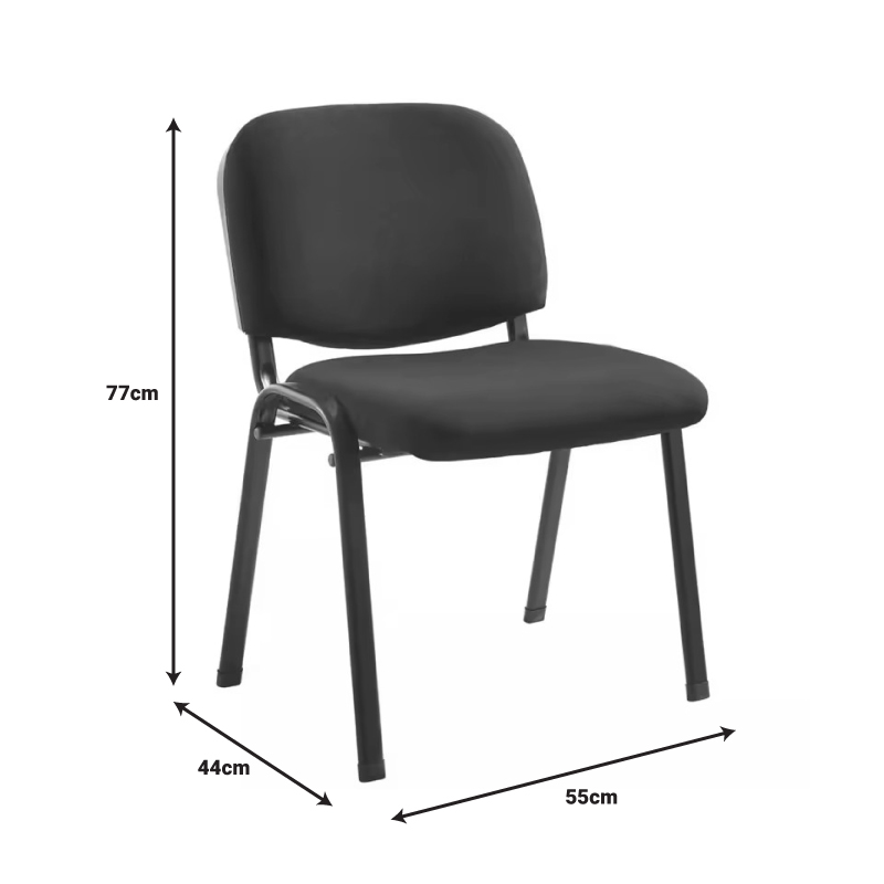 Καρέκλα επισκέπτη στοιβαζόμενη Anilian pakoworld μαύρο ύφασμα-πόδι μαύρο μέταλλο 55x44x77εκ 4